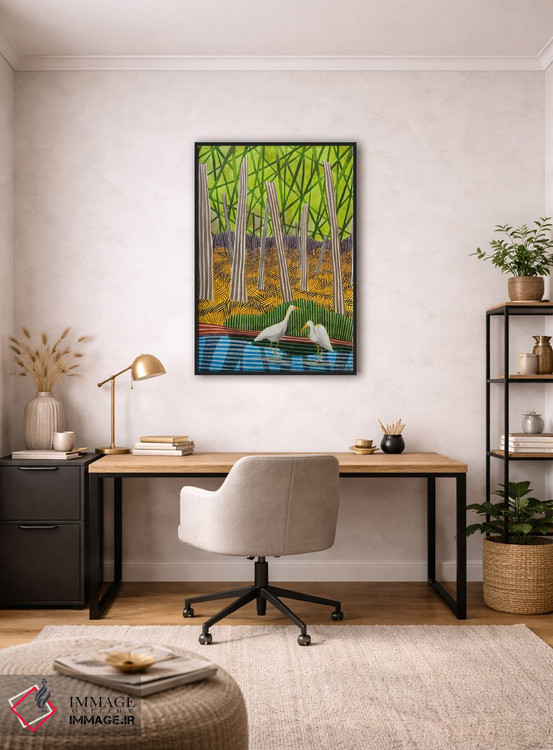 تابلو دکوراتیو دو پرنده در آب اثر خاویر اورتاس - D5B