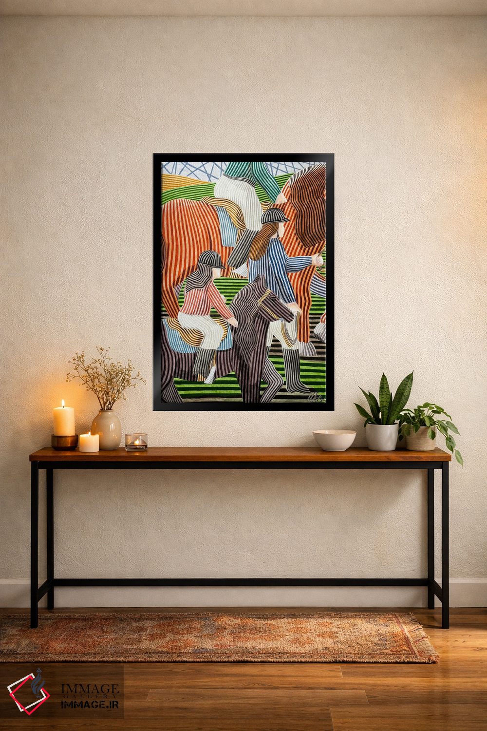 تابلو دکوراتیو صحنه سوارکاری با یک پونی اثر خاویر اورتاس - D5B