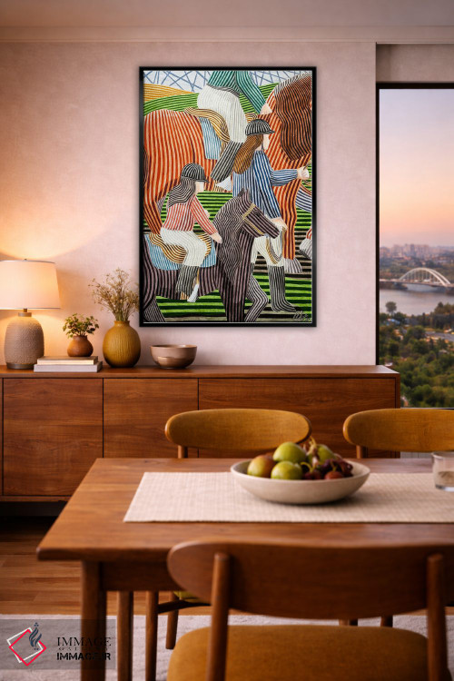 تابلو دکوراتیو صحنه سوارکاری با یک پونی اثر خاویر اورتاس - D6B