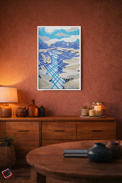 تابلو دکوراتیو یک بندر کوچک اثر خاویر اورتاس - D3W