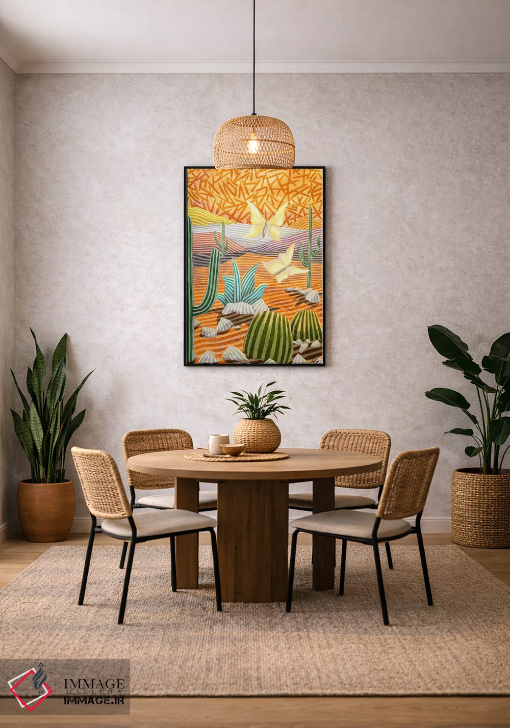 تابلو دکوراتیو دو پروانه زرد اثر خاویر اورتاس - D5B