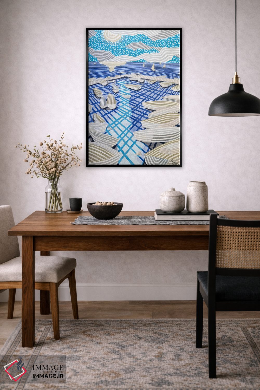 تابلو دکوراتیو یک بندر کوچک اثر خاویر اورتاس - D5B