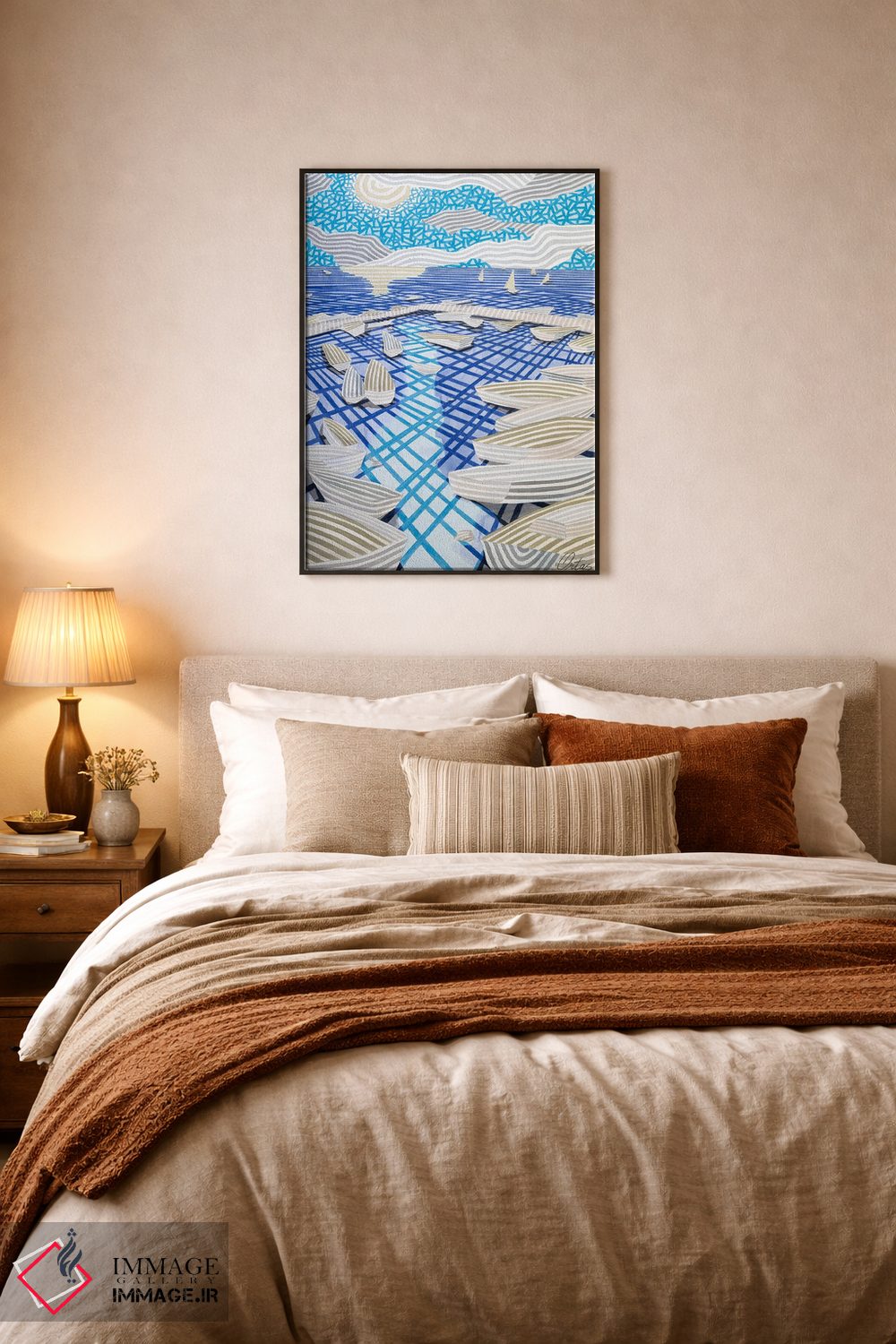 تابلو دکوراتیو یک بندر کوچک اثر خاویر اورتاس - D6B