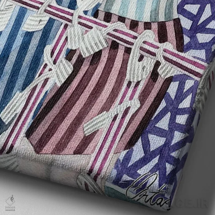 تابلو دکوراتیو قول ها اثر خاویر اورتاس - نمای نزدیک بافت بوم