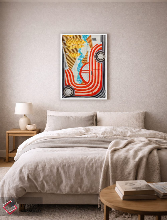 تابلو انتزاعی ماشین قرمز اثر خاویر اورتاس - D6W