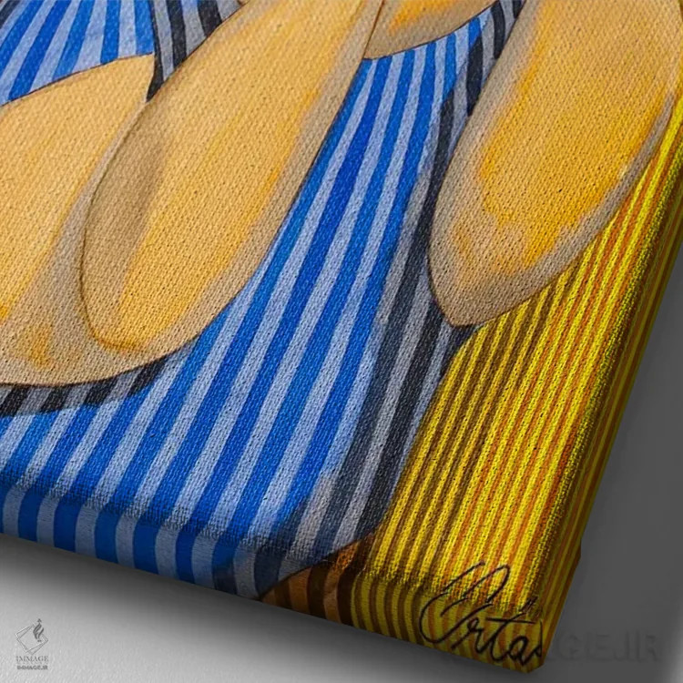 تابلو دکوراتیو یک زوج اثر خاویر اورتاس - نمای نزدیک بافت بوم