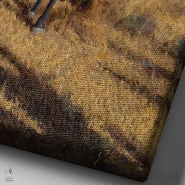 تابلو دکوراتیو به سوی اردوگاه زمستانی اثر جو ولاسکز - نمای نزدیک بافت بوم