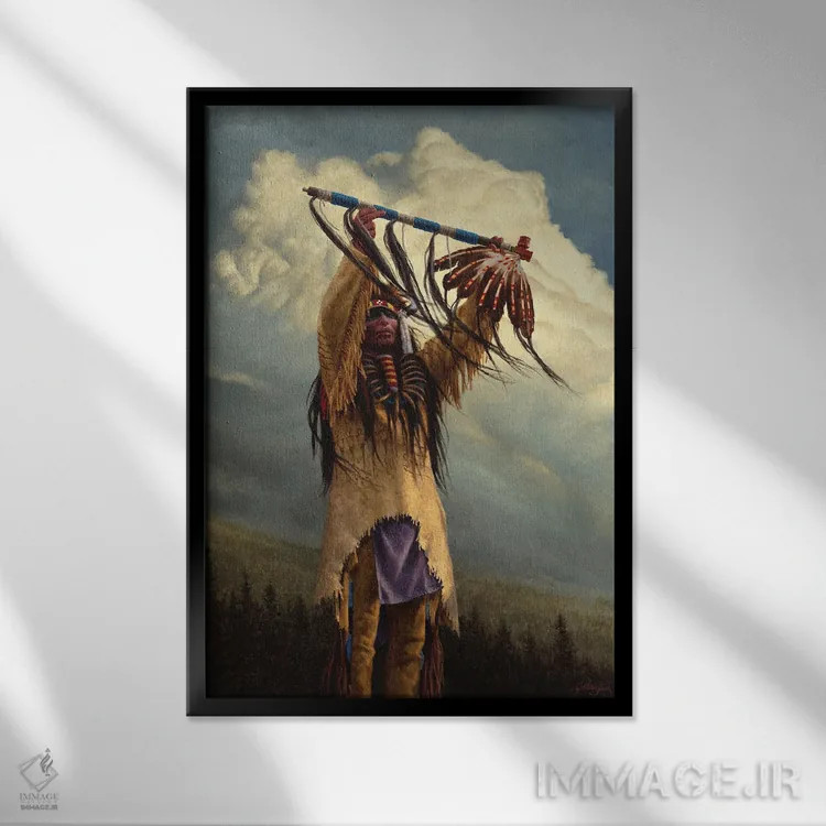 تابلو دکوراتیو نگهبان پایپ مقدس اثر جو ولاسکز - نمای قابدار مشکی