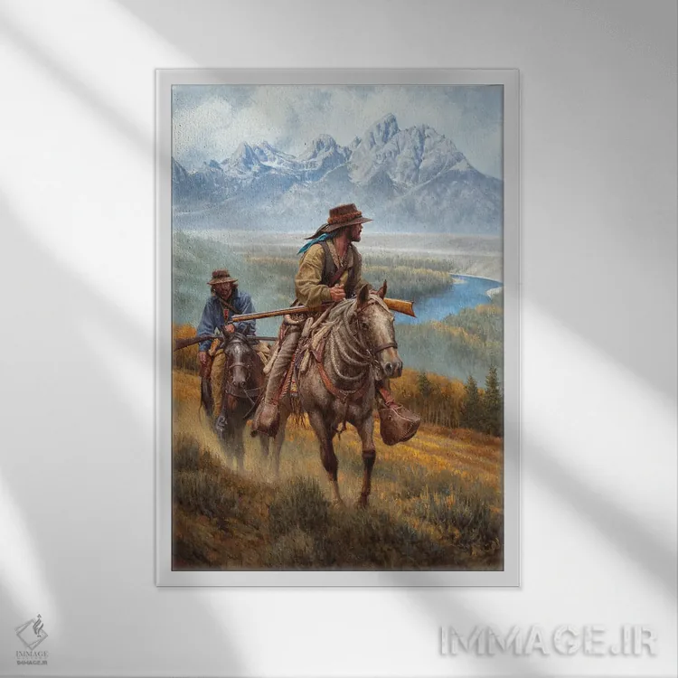 تابلو دکوراتیو فصل مردان کوهستان اثر جو ولاسکز - نمای قابدار سفید