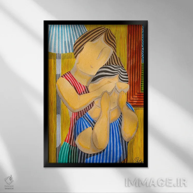 تابلو دکوراتیو یک زوج اثر خاویر اورتاس - نمای قابدار مشکی