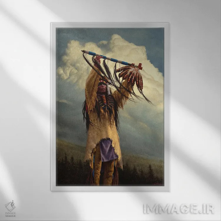 تابلو دکوراتیو نگهبان پایپ مقدس اثر جو ولاسکز - نمای قابدار سفید