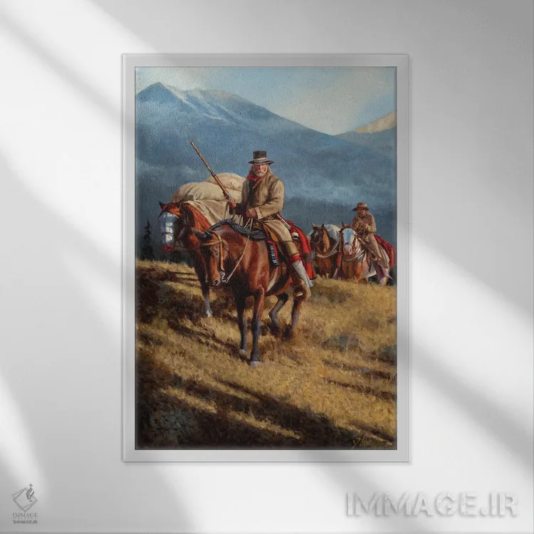 تابلو دکوراتیو به سوی اردوگاه زمستانی اثر جو ولاسکز - نمای قابدار سفید