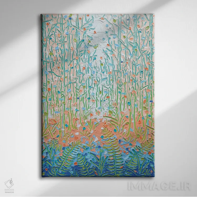 تابلو انتزاعی نور از میان بوته زار ۲۰ اثر جوزف ویلانوا - نمای روبهرو روی دیوار