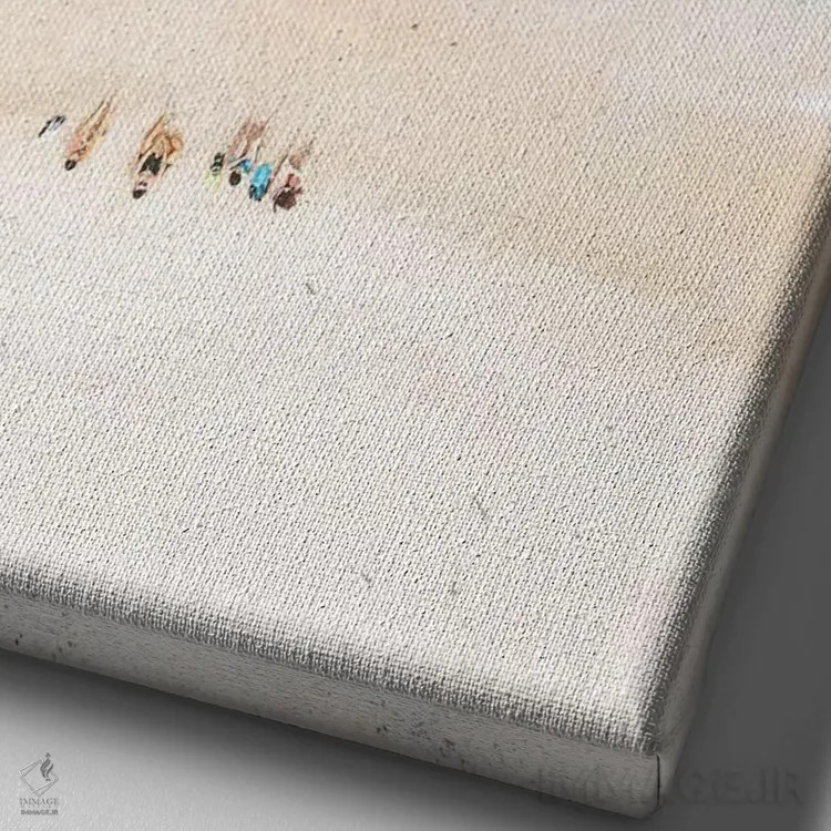 تابلو دکوراتیو مردم در ساحل اثر جیمز وودیکا - نمای نزدیک بافت بوم