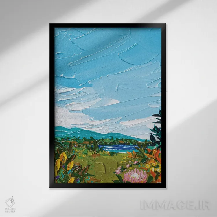 تابلو انتزاعی تکه ای از بهشت ۶ اثر جوزف ویلانوا - نمای قابدار مشکی
