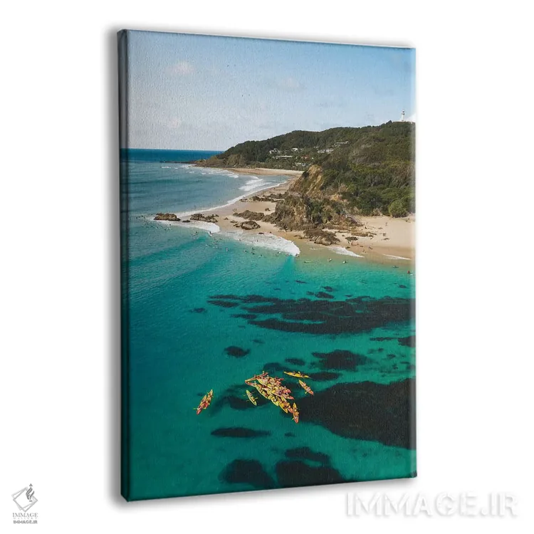 تابلو دکوراتیو منظره هوایی کایاک سواری در اقیانوس اثر جیمز وودیکا - نمای پرسپکتیو محصول