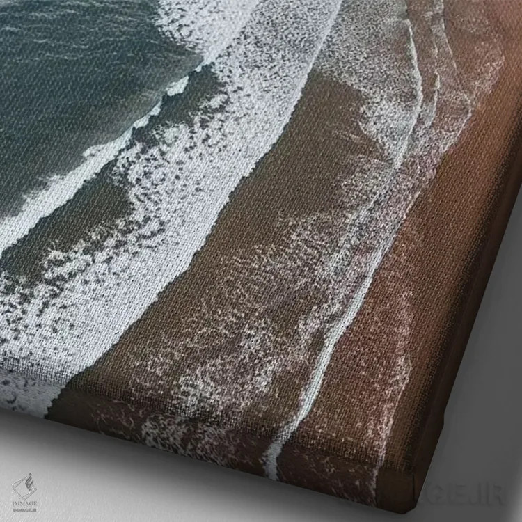 تابلو دکوراتیو نمای هوایی ساحل با حال و هوای خاص اثر جیمز وودیکا - نمای نزدیک بافت بوم