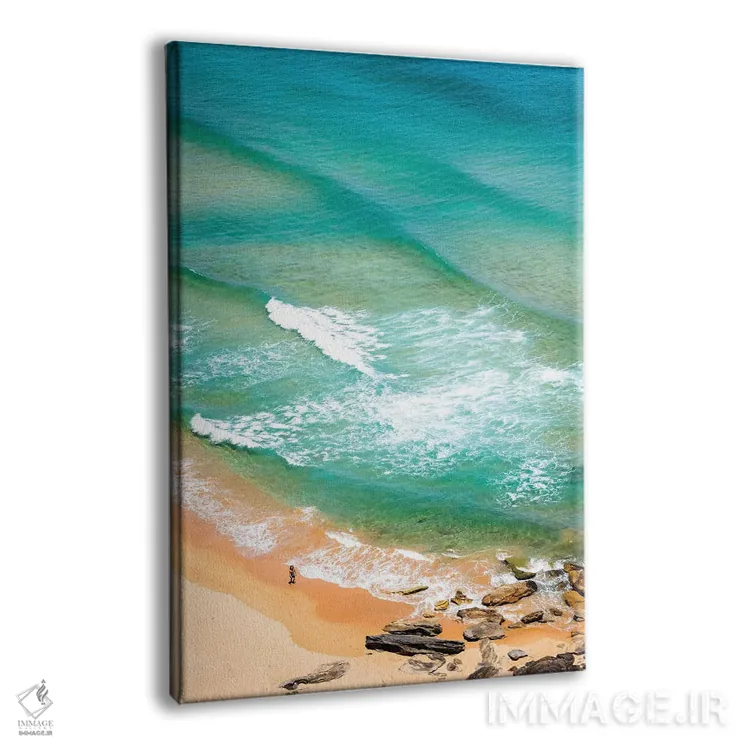 تابلو دکوراتیو عابری تنها در ساحل پالم اثر جیمز وودیکا - نمای پرسپکتیو محصول