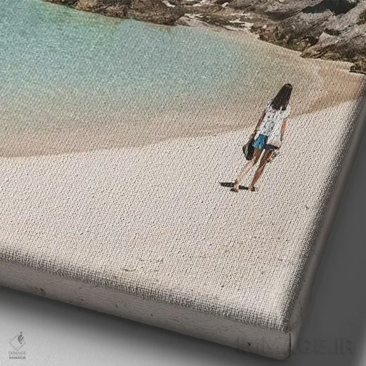 تابلو دکوراتیو خلیج ساحلی بهشتی اثر جیمز وودیکا - نمای نزدیک بافت بوم