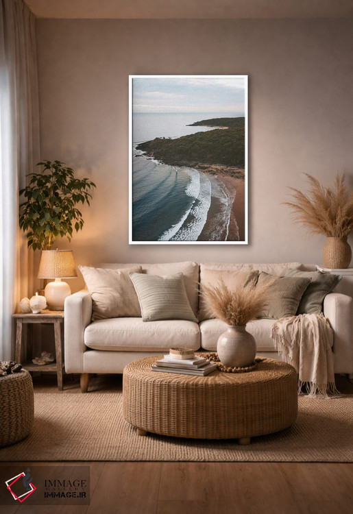 تابلو دکوراتیو نمای هوایی ساحل با حال و هوای خاص اثر جیمز وودیکا - D2W