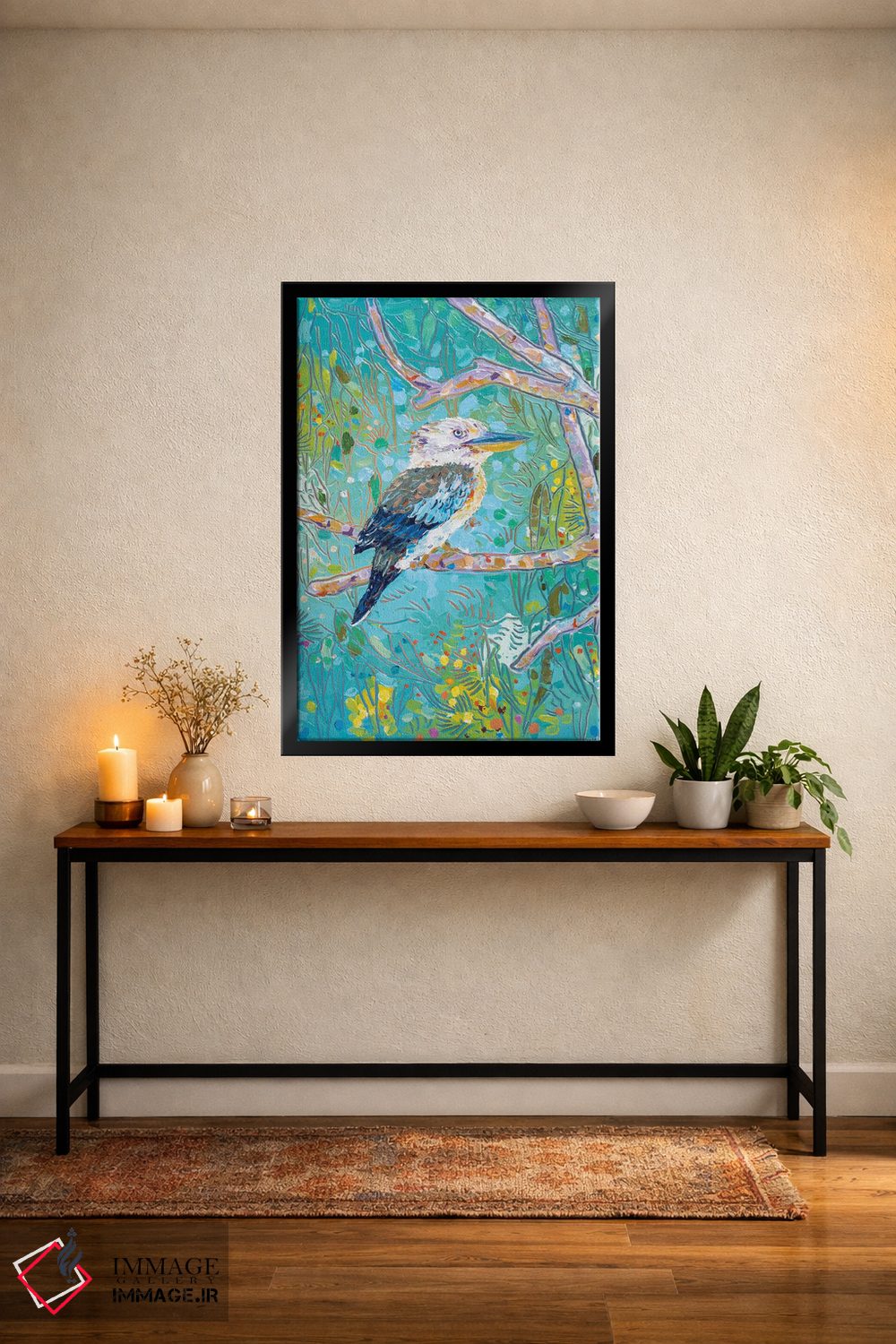 تابلو دکوراتیو کوکابورای بال آبی اثر جوزف ویلانوا - D5B