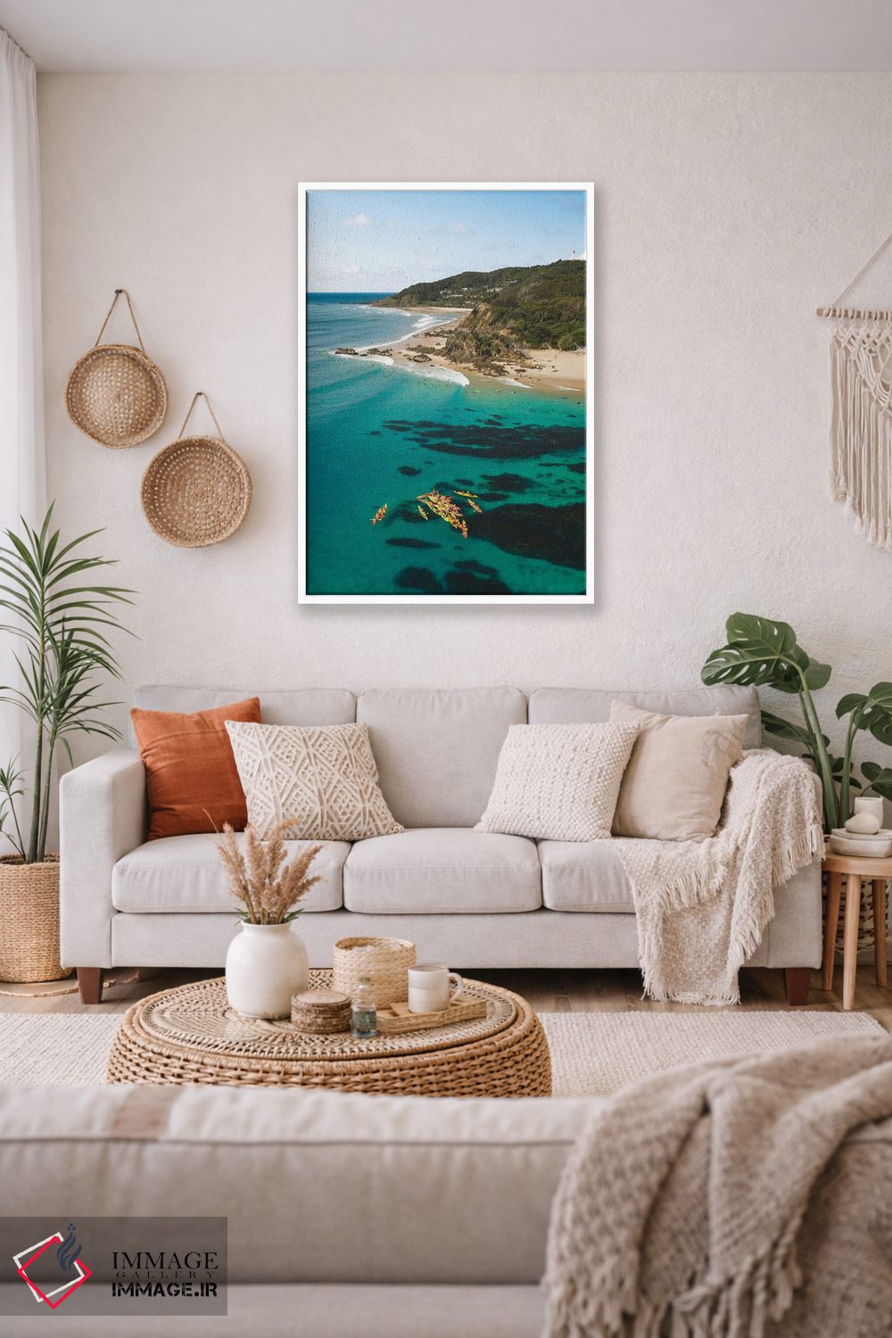 تابلو دکوراتیو منظره هوایی کایاک سواری در اقیانوس اثر جیمز وودیکا - D2W