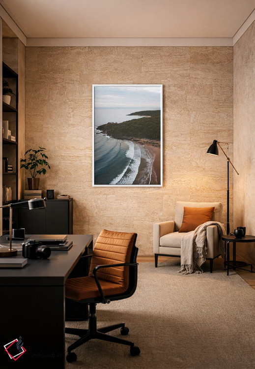 تابلو دکوراتیو نمای هوایی ساحل با حال و هوای خاص اثر جیمز وودیکا - D6W