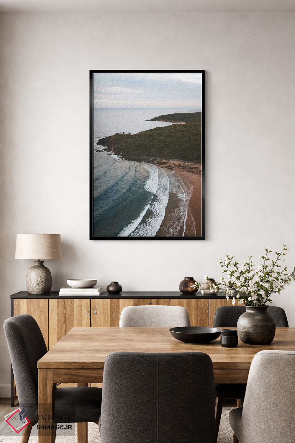 تابلو دکوراتیو نمای هوایی ساحل با حال و هوای خاص اثر جیمز وودیکا - D5B