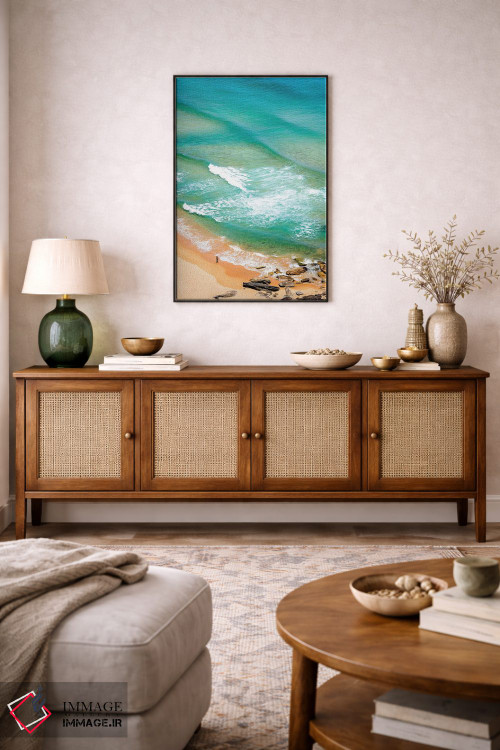 تابلو دکوراتیو عابری تنها در ساحل پالم اثر جیمز وودیکا - D3B
