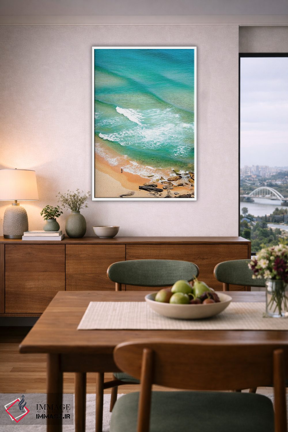 تابلو دکوراتیو عابری تنها در ساحل پالم اثر جیمز وودیکا - D6W