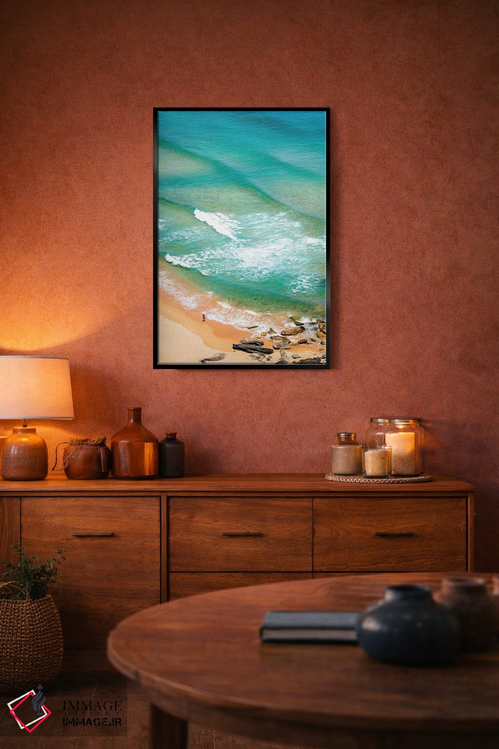 تابلو دکوراتیو عابری تنها در ساحل پالم اثر جیمز وودیکا - D5B