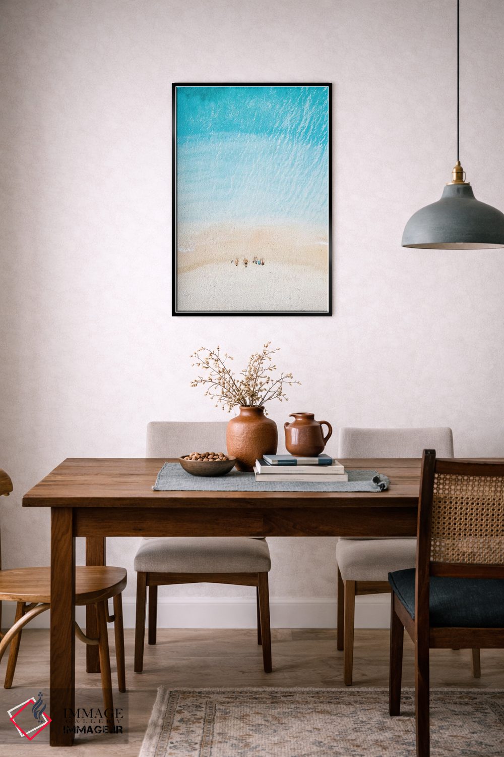 تابلو دکوراتیو مردم در ساحل اثر جیمز وودیکا - D6B