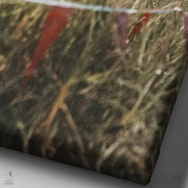 تابلو دکوراتیو ساحل دست نخورده جزیره در میان علفزار اثر جیمز وودیکا - نمای نزدیک بافت بوم