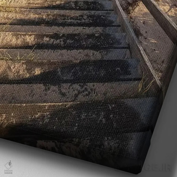 تابلو دکوراتیو پله های غروب جزیره راتنست اثر جیمز وودیکا - نمای نزدیک بافت بوم