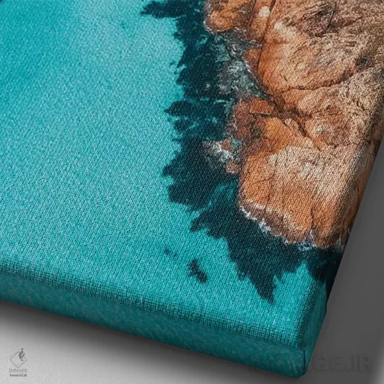 تابلو دکوراتیو خلیج جزیره دنج و خلوت اثر جیمز وودیکا - نمای نزدیک بافت بوم