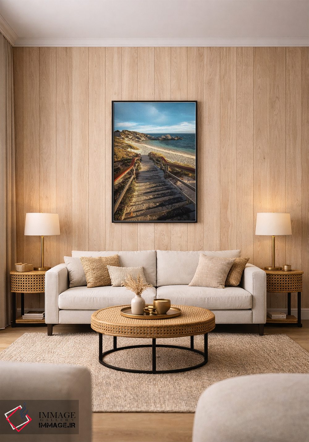 تابلو دکوراتیو پله های غروب جزیره راتنست اثر جیمز وودیکا - D1B