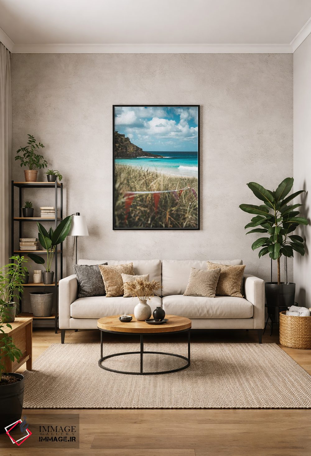 تابلو دکوراتیو ساحل دست نخورده جزیره در میان علفزار اثر جیمز وودیکا - D1B