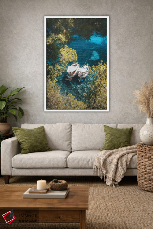 تابلو دکوراتیو قایق ها در سواحل اسپانیا اثر جیمز وودیکا - D1W