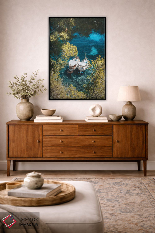 تابلو دکوراتیو قایق ها در سواحل اسپانیا اثر جیمز وودیکا - D3B