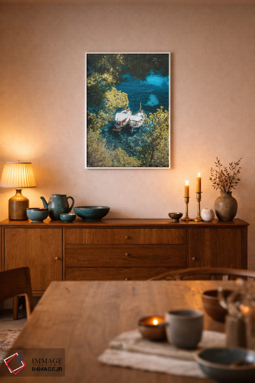 تابلو دکوراتیو قایق ها در سواحل اسپانیا اثر جیمز وودیکا - D5W