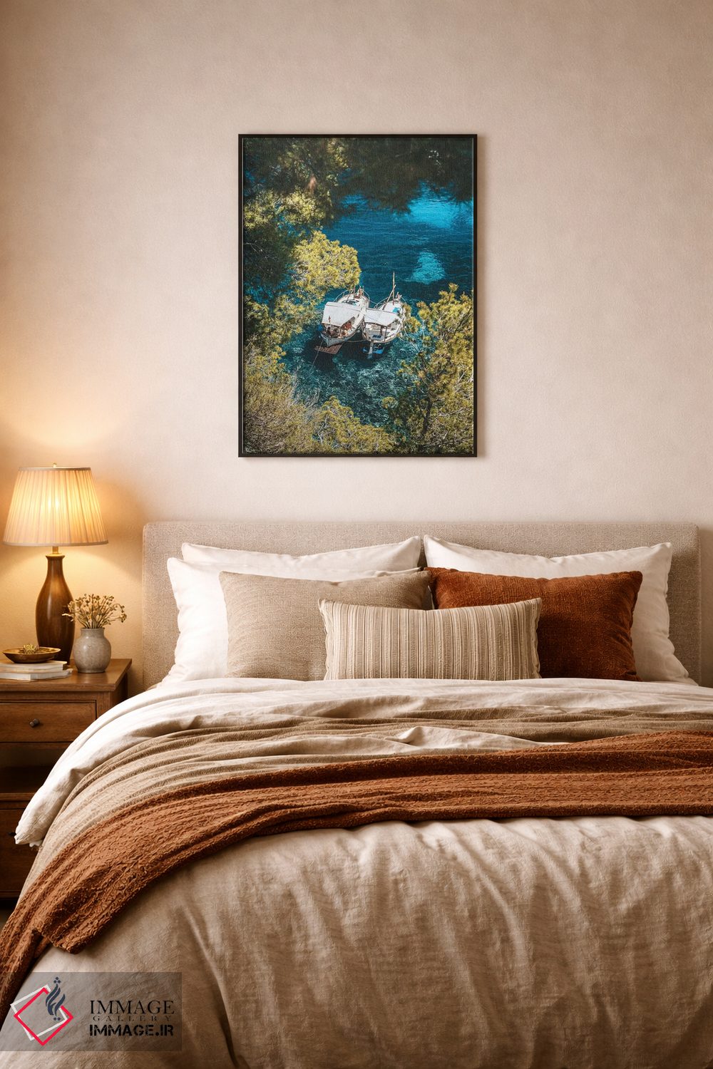 تابلو دکوراتیو قایق ها در سواحل اسپانیا اثر جیمز وودیکا - D6B