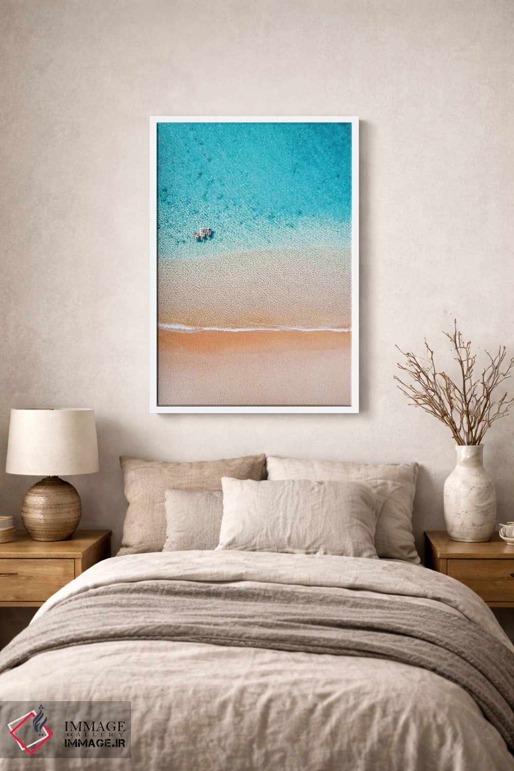 تابلو دکوراتیو دوستان شناور تابستانی در ساحل اثر جیمز وودیکا - D1W