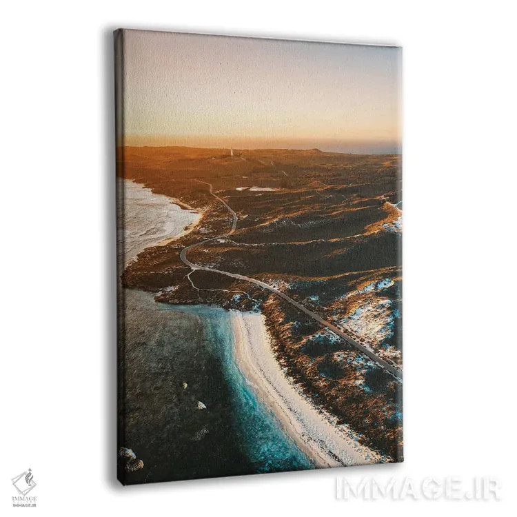 تابلو دکوراتیو نمای هوایی خط ساحلی جزیره راتنست در غروب اثر جیمز وودیکا - نمای پرسپکتیو محصول