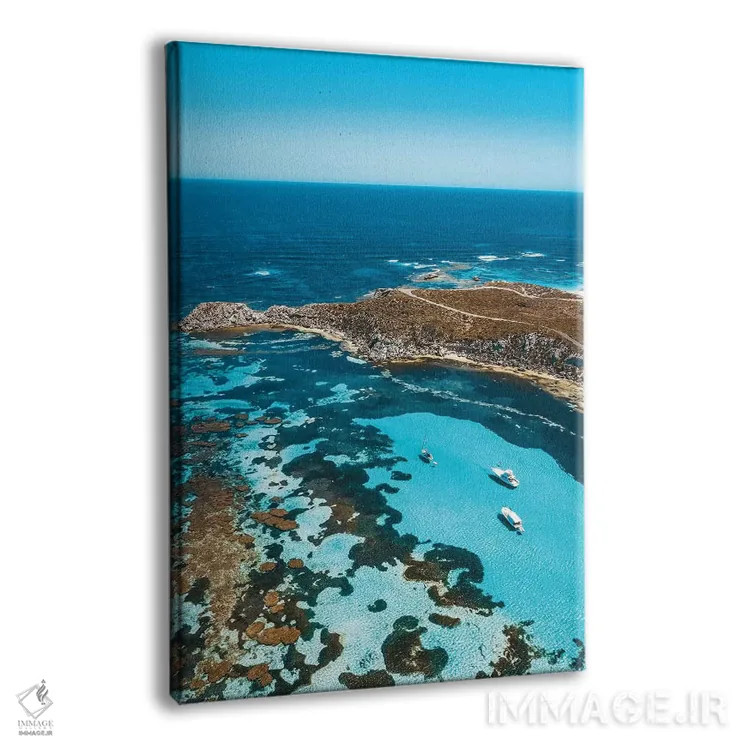 تابلو دکوراتیو خلیج فیروزه ای در جزیره راتنست اثر جیمز وودیکا - نمای پرسپکتیو محصول