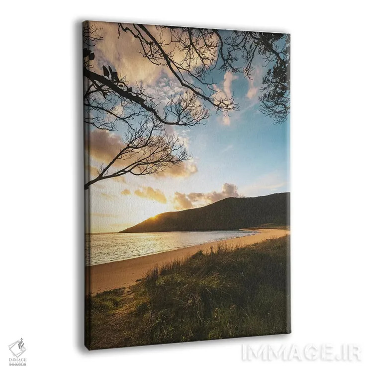 تابلو دکوراتیو غروب آرام در کنار ساحل اثر جیمز وودیکا - نمای پرسپکتیو محصول