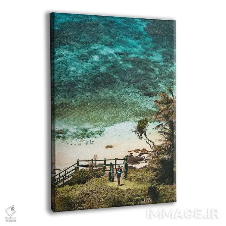 تابلو دکوراتیو قدم زن در ساحل بکر و دنج اثر جیمز وودیکا - نمای پرسپکتیو محصول