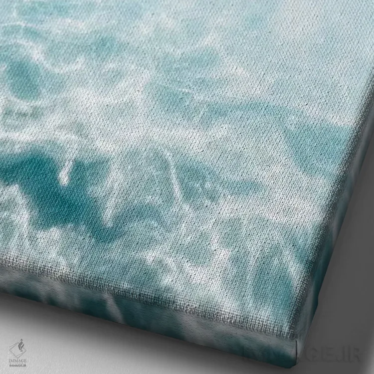 تابلو دکوراتیو عکس دوگانه ی زیر و روی آب از ماهی ها اثر جیمز وودیکا - نمای نزدیک بافت بوم