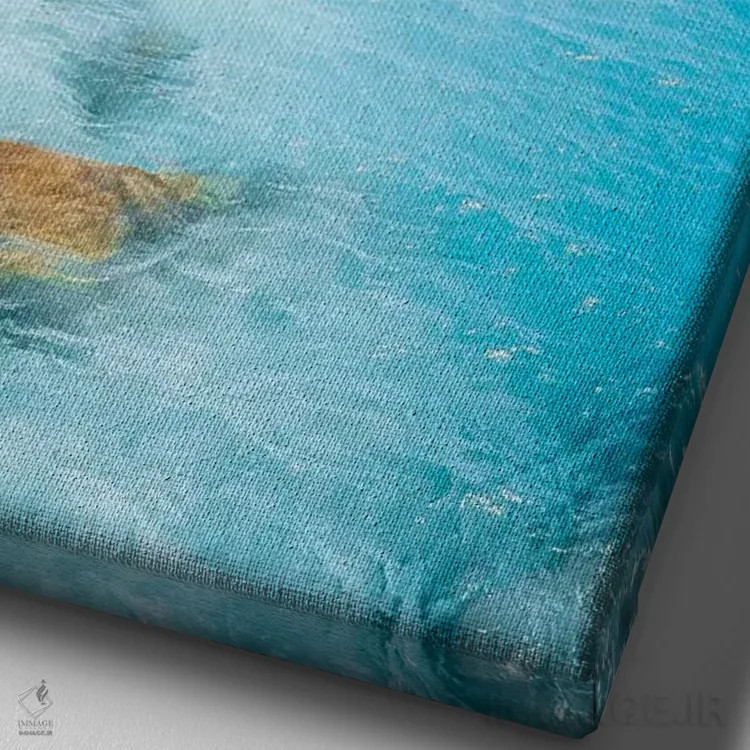 تابلو دکوراتیو ساحل جزیره گرمسیری اثر جیمز وودیکا - نمای نزدیک بافت بوم