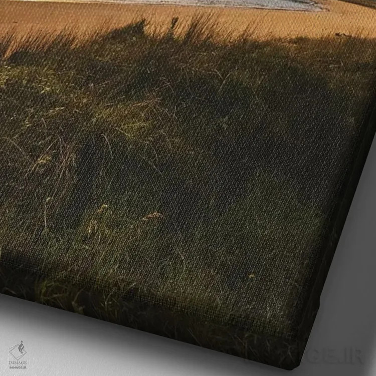 تابلو دکوراتیو غروب آرام در کنار ساحل اثر جیمز وودیکا - نمای نزدیک بافت بوم