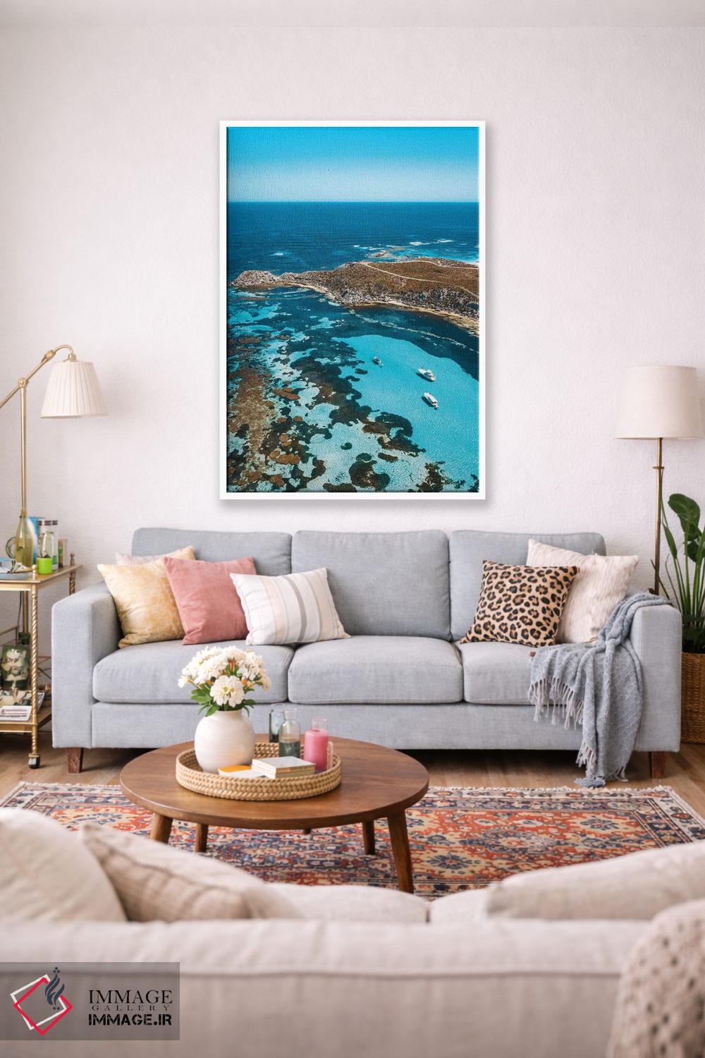 تابلو دکوراتیو خلیج فیروزه ای در جزیره راتنست اثر جیمز وودیکا - D1W